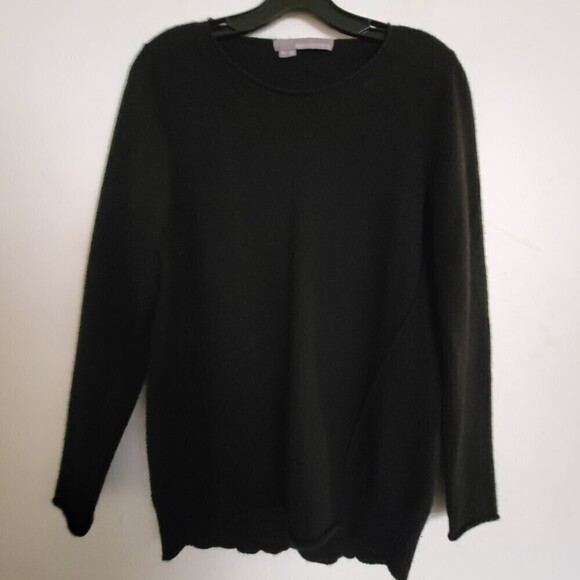 360 Cashmere 100% Cashmere Raw Hem Long Sleeve Pullover Sweater Size Small - Picture 1 of 12